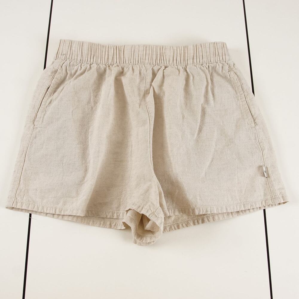Rhythm Linen Cotton Blend Sand Beige Pull On Shorts Womens Sz 4